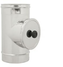Kit Canna Fumaria Diametro 80 in Acciaio Inox con Accessori – Gomito, Guarnizioni, Fascette e Raccordi e altri accessori – Completo per Stufe, Caminetti e Caldaie (Modulo d'Ispezione INOX)