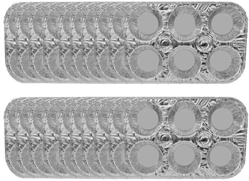Ymxygz Paquete De 20 Moldes para Muffins Desechables De Papel De Aluminio De 6 Tazas, Molde De Tamaño Estándar para Hornear Cupcakes, Mini Tartas Y Quiches.