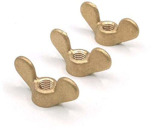 Flügelmutter DIN 315 - deutsche Form (rund) - Messing gelb gold (M5, 10 Stück)