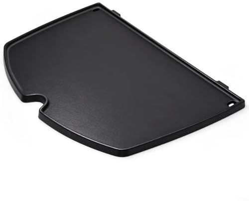 ComfyHarbor Piastra in ghisa per barbecue Weber serie Q2200 Q2000 Q2400 Q220, grande piastra di cottura con bordo rialzato per pancake, verdure, pesce e saltare, 27 x 39 cm, nero