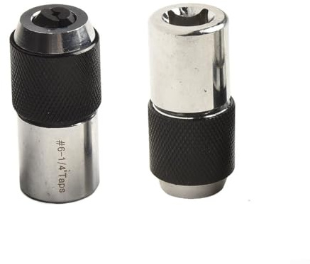 Verstellbares Gewindebohrer-Set, 3/8-Zoll-Antrieb, Ratsche, Windeisen Adapter, Stahl-Gewindewerkzeug für Handbohrmaschine oder elektrische Ratsche mit 2–6 mm Spannbereich, 2 Stück
