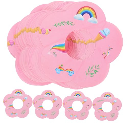 Gatuida 100pcs Rainbow Paper Ice Cream Cone Holders Popsicles Drip Catcher Popsicle Ice Cream Holders for Hands