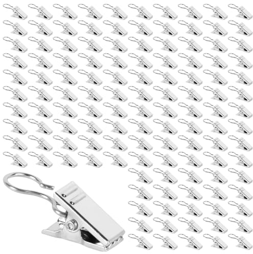 150 Stück Gardinen Klammern, Vorhang Klammern Mit Haken, Gardinenhaken Metall, Silber Vorhang Clips, Kleine Gardinen Clips, Gardinenhaken für Vorhänge Fotos Home Dekoration Duschvorhang Hängende