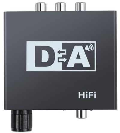 MUCKLILY Convertisseur Audio Numérique-analogique Optique et Coaxial avec Sortie Jack 3,5 Mm, Contrôle du Volume Réglable, Compatible Casques et Haut-parleurs, Adaptateur pour Systèmes