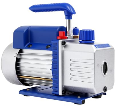 TiryyDrela Kit Riparazione Aria Condizionata Auto, Pompa A Vuoto 2,5 CFM con Manometro 4 Vie, Tubi Colorati 1,2m, Adattatori Rame, Strumenti Professionali per R134a R410a, Sistema AC Automotive