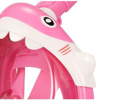 NOENNULL Barn Vikbar 180 Graders Panoramautsikt Snorkelmask för Hela Ansiktet för Lätt Andningssystem för Barn Snorkelmask (Blå)
