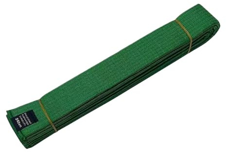 ZIHDKE 2 stycken TKD Aikido uniform taekwondo bälte polyester bomull enkel fasta Judo Karate ranking linning färgad för Taekwondo, Grön, En Storlek