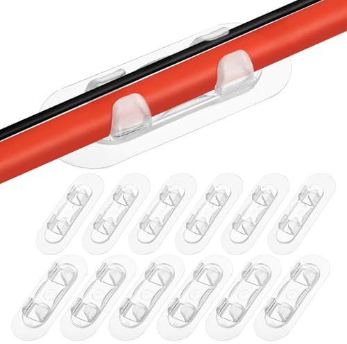 JECOMPRIS 30 Pezzi Clip per Cavi da Muro in Abs Rosso, Morsetti per Cavi Elettrici Fissaggio Sicuro e Ampia Applicabilità, per Organizzare Fili senza Forare la Parete, Confezione