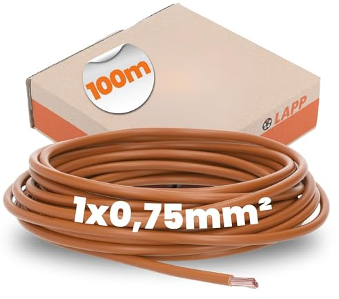 Lapp Litze H05V-K 0,75 mm² Braun - 100m Aderleitung Flexibel 4510032 | Feindrähtige Kupferlitze für die Verdrahtung, Nennspannung 300/500V, Außen-Ø 2,4 mm, hochwertige PVX-Isolierung