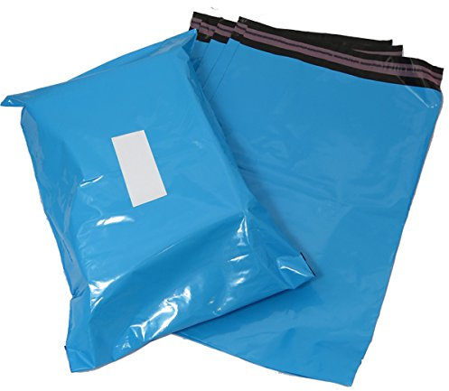 Triplast 17 x 21-tums plast postpåse – babyblå (paket med 100)