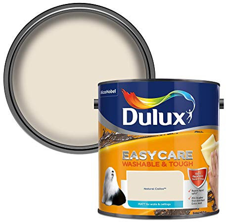 Dulux Easycare Washable and Tough Matt Emulsion Paint for Walls and Ceilings - Natural Calico 2.5 litres