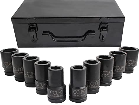 CCLIFE 1' écrou de puissance - Air comprimé écrou impact - Clé à douille profonde 88mm insérer 22-50mm