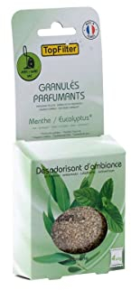 Top Filter 0720150 Sachets de granulés parfumants pour aspirateur Senteur Menthe/Eucalyptus, granulés de Senteur pour aspirateur avec et sans Sac Odeur Menthe et Eucalyptus, Vert