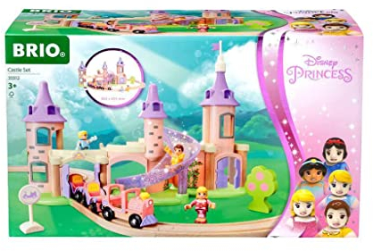 BRIO Disney Princess 33312 Traumschloss Eisenbahn-Set - Märchenhafte Ergänzung Holzeisenbahn - Empfohlen ab 3 Jahren