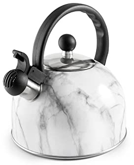 IBILI - Cafetière Silbante Marbrée, 2,5 litres, Acier Inoxydable, Compatible avec Les Plaques à Induction