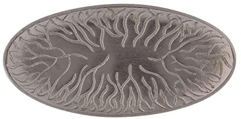 Holyart Piattino portacandela Ovale Decorato Ottone Argentato