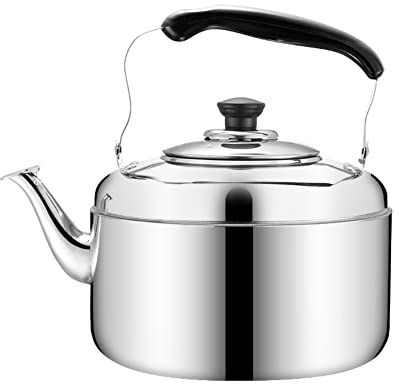 Bollitore da tè con fischio in acciaio inossidabile, 5L/6L/7L grande capacità stufa a gas per uso domestico bollitore a gas fornello a induzione Teiera universale per birra caffè 7L