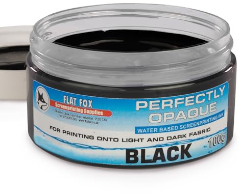 Flat Fox Siebdruck-Tinte auf Wasserbasis, 100 g, Schwarz