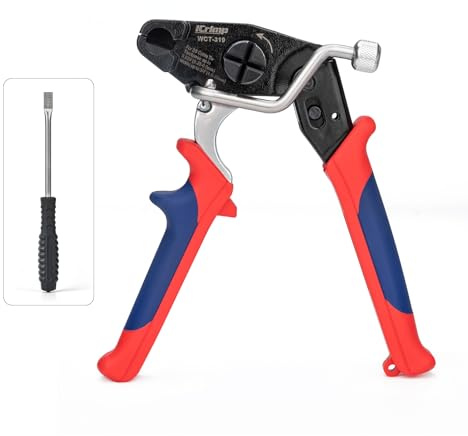 IWISS WCT-319 Stainless Steel Cable Tie Gun for Tensioning, Cutting, Removing Cable Ties up to 3/4'' Width, One Handed Bundling