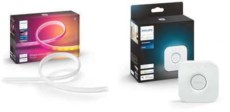 Philips Hue White and Color lightstrip gradient 2 mètres, compatible Bluetooth & Bridge 2.0 : Hub Central de Contrôle d'Éclairage Intelligent, fonctionne avec Alexa
