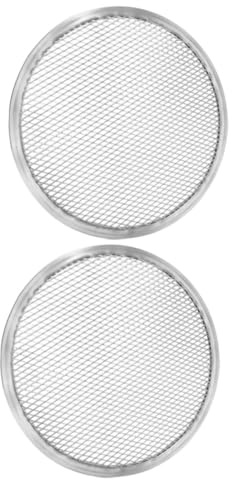 LABRIMP Plaque à Pizza Ronde en Aluminium 2pcs avec Trous, Conductivité Thermique et Répartition Homogène Chaleur, pour Restaurants Occidentaux