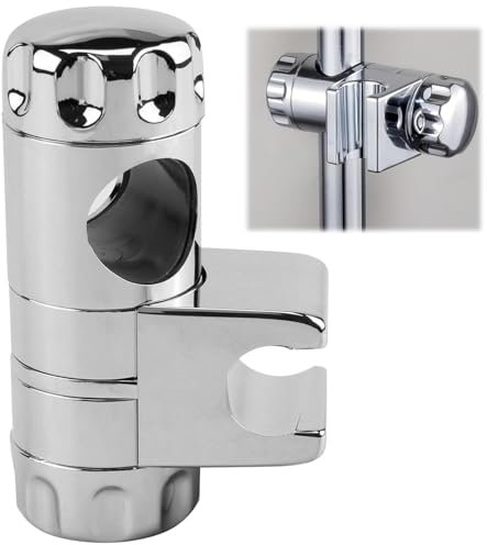 Support de Douche à Main Ajustable, Support Mural pour Pommeau de Douche, Barre de Douche Universelle en Plastique ABS Chromé, Rotation à 360°, Compatible avec Barres de 18-25mm, pour Salle de Bain ﻿