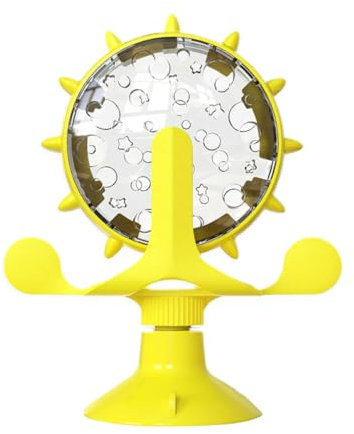 Toddmomy 1pièce Jouet Interactif pour Chat Distributeur Rotatif De Nourriture avec Fuite Améliore Exercice Mentale Accessoire pour Animaux De Compagnie Design avec Ventouse pour Maintien