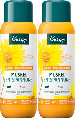 Kneipp Bain de mousse soin aromatique relaxation musculaire – Additif avec extrait précieux d'arnica et huiles essentielles naturelles cabreuva, romarin pinus expérience chauffante 400 ml (Lot de 2)