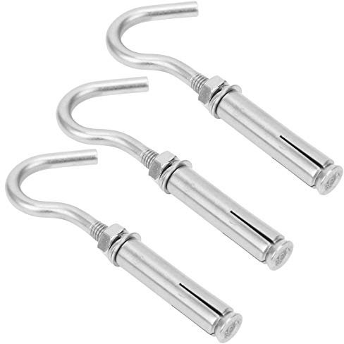 Ganchos de Pared de Concreto, Gancho de Tornillo de Expansión de 10 Piezas 304 Ganchos de Concreto de Pared de Acero Inoxidable para Paredes de Concreto Hardware de Sujetador de Ladrillo M6