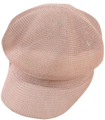 Cexiakong Gorro de paja de papel para mujer, monocolor, gorra para el sol, boina, boina de Newsboy, gorra de globo con visera para cuatro estaciones, Rosa., Talla única