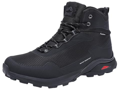 LANDHIK Zapatillas de Senderismo para Hombre Botas de Impermeable Caminar Negro 45