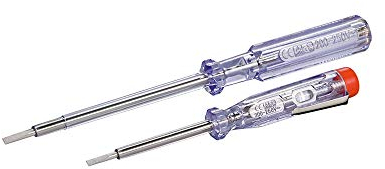 Goobay 77011 Stromprüfer / Spannungsprüfer Set / Phasenprüfer / Schraubendreher für 200V - 250V Spannung / Schraubenzieher mit 60mm & 100mm / 2er Pack
