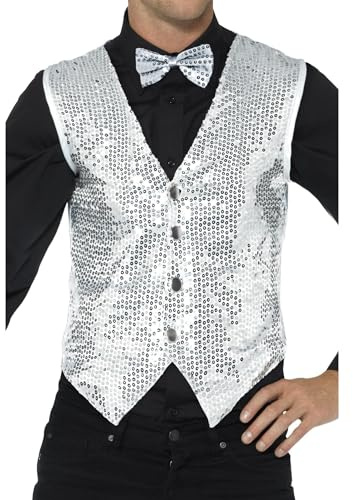 Smiffys, Herren Pailletten Weste Halloween