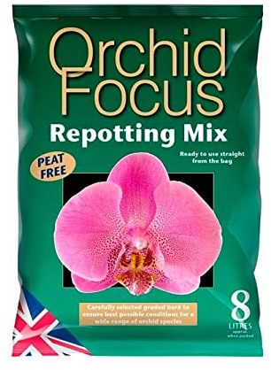 Orchid Focus Repotting Mix, 8L - Growth Technology Orchid Potting Mix for Orchid Plants - Peat-Free Orchid Potting Mix - Orchid Compost For Repotting Pants - Professional Grade Orchid Bark