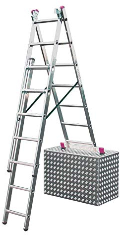 Krause Corda Alu Vielzweckleiter Treppenleiter 3x7 Tritte Leiter Treppenfunktion Klappleiter Anlegeleiter Mehrzweckleiter Stehleiter ausziehbar