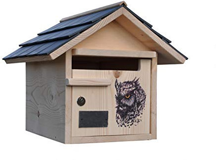 Cassetta delle Lettere in Legno CREASTUCE: Gufo 1 Porta Prestige, Porta Lettere da Ingresso