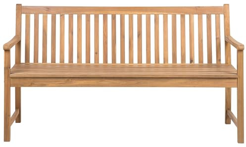 Beliani Gartenbank Akazienholz Hellbraun 160 cm Vivara