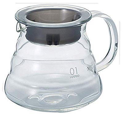 Molinter Cafetière à café pour-Over - en Verre - avec Filtre en Acier Inoxydable - pour Refroidir Le café, 450ML