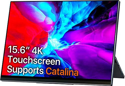 4K Portable Monitor Touchscreen - 15.6 Inch UHD Multi Touch Auto-Rotating HDR FreeSync USB-C Portable Display with Kickstand Dual Type-C Mini HDMI for Laptop PC Phone Mac Surface Xbox PS4 Switch…
