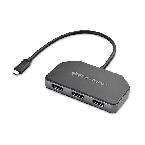 Cable Matters Triple Monitor USB C Hub with 3x DisplayPort and 100W Charging for Windows - DisplayPort 1.4 and DSC 1.2 Enabled for 8K and 4K 120Hz HDR - Compatible with Windows Only | 100W Charging, 8K@30Hz / 4K@120Hz HDR, Thunderbolt 4/USB4 Compatible, for Surface Pro/XPS