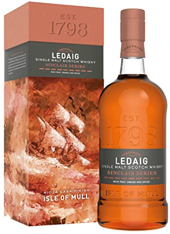 Ledaig Sinclair Series - Single Malt Scotch Whisky Île de Mull - 46.3% 70 cl - Avec coffret - Whisky salin avec des arômes puissants de fumée et d'épices, 700ML