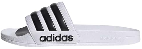 adidas Unisex Adilette Shower Slides, Cloud White / Core Black / Cloud White, 40.5 EU