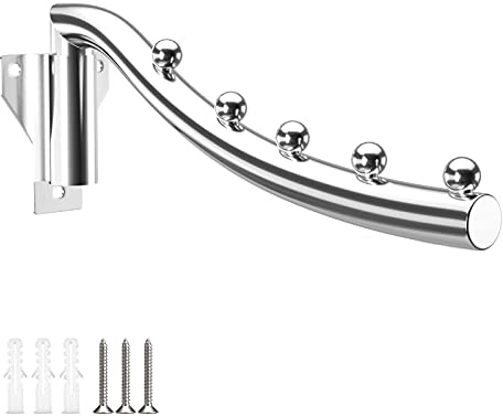 Klappbar Kleiderhaken Wand, Kleiderlüfter Klappbar mit Schwingenarm Halter | Kleiderständer Kleiderlüfter Metall Garderoben Haken Kleiderbügel für Wäscheraum Schlafzimmer Badezimmer Balkon