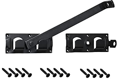 BRESKO Doppeltorüberwurf 440x70x180 mm schwarz Torriegel mit Schrauben
