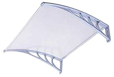 FUFU Auvent Marquise De Porte Blanche en Polycarbonate Transparent Imperméabilisation Adaptée Aux Portes De La Maison Facile À Installer (Size : 60x60cm)