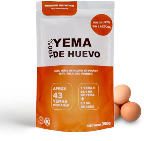 Yema de Huevo en Polvo (350 Gr) | Yemas de Huevos Camperos | Huevos Pasteurizados | Sin Aditivos | Productos Sin Lactosa | Presentación en Bolsas Zip