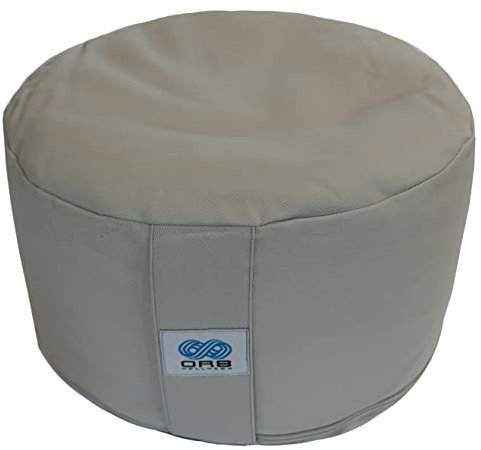 OR8 Wellness Yoga Pillow Round Floor Cushion Seating Support for Meditation Practise Relaxation with Removable Washable Cotton Cover (Grey)