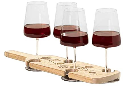 VENTDOUCE Wood Serving Wine Tray - Under Cabinet Wine Glass Holder | Wine Rack Ideal for a Wine or Paddle Board Wine Tasting