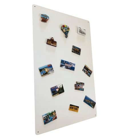 STALFORM Metal Tableau Magnétique Mural Blanc 80x50 cm, Plaque Aimanté, Acier Inoxydable, Cuisine, Bureau, Chambre D'enfant, pour Lettres Magnétiques, Chiffres, Notes, Photos