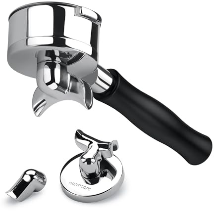 Normcore 58mm 3-in-1 Bottomless/Double/Single Spout Portafilter with 22g Basket Fits E61, Flair 58, ECM, Rocket, Sanremo, Synesso, Slayer, VBM - Anodized Aluminum Handle